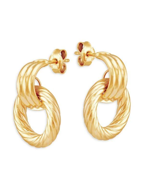 Saks Fifth Avenue 14K Yellow Gold Twisted Earrings 2