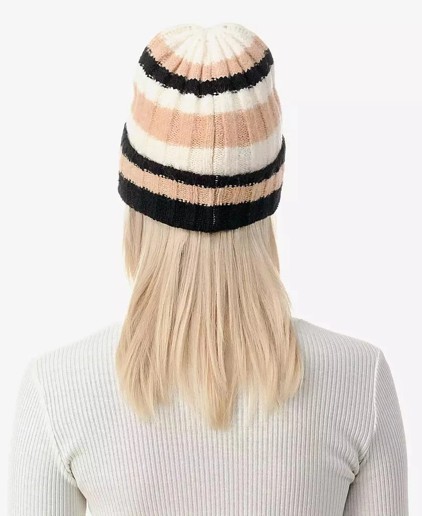 MARCUS ADLER Women's Stripe Ribbed Knit Cuff Beanie 3