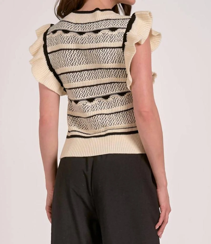 Elan Elan - Flutter Sleeve Knit Tank Sweater 2