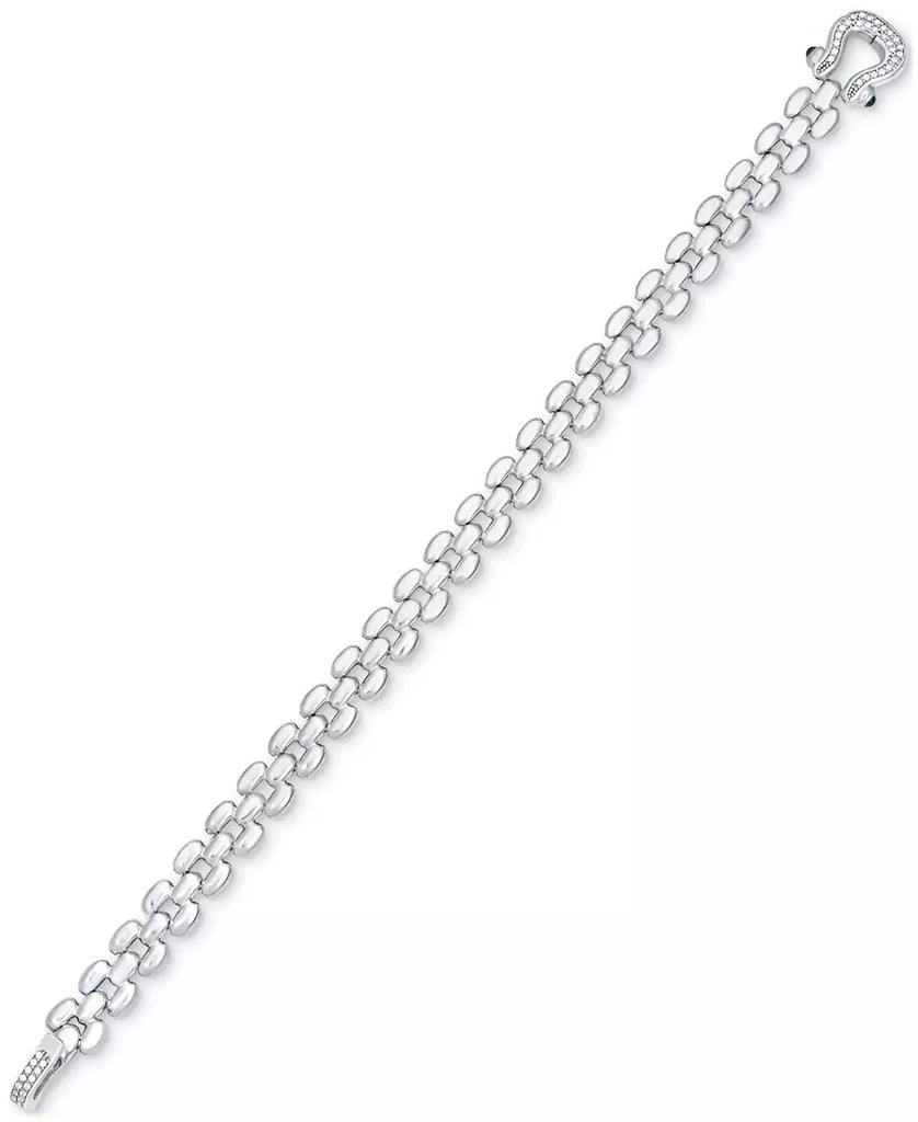 Macy's Diamond Horseshoe Clasp Panther Link Chain Bracelet (1/5 ct. t.w.) in Sterling Silver 3