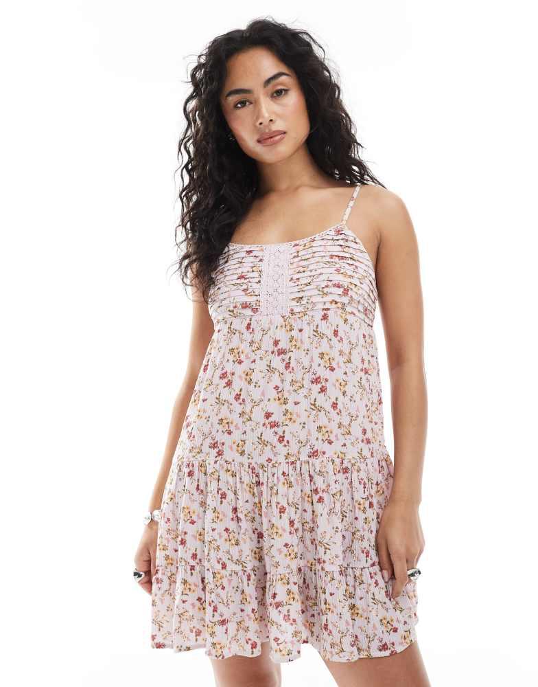 New Look New Look pintuck floral sundress in white