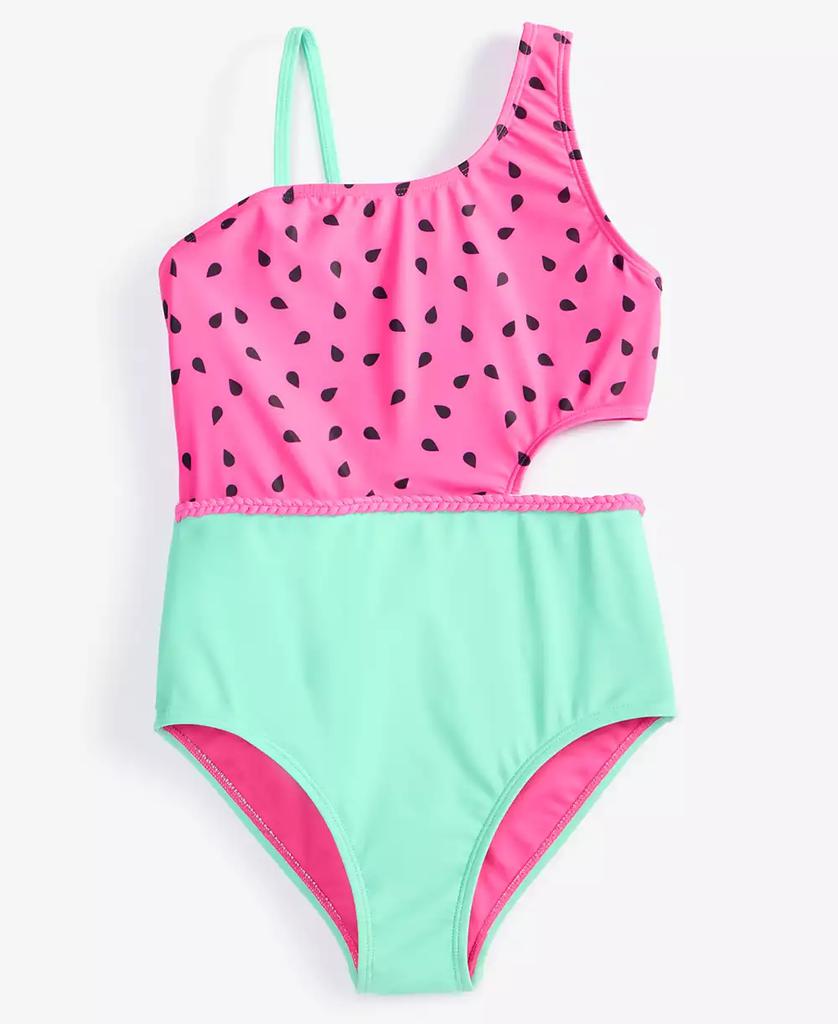 Breaking Waves Big Girls Watermelon One-Piece Swimsuit