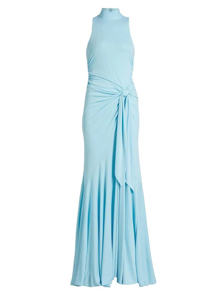 Cinq à Sept Rori High-Neck Knot-Waist Gown 6