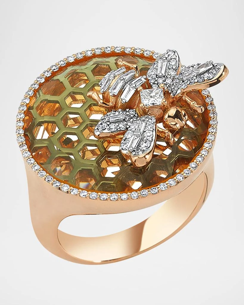 Bee Goddess Honeycomb Diamond Ring 1