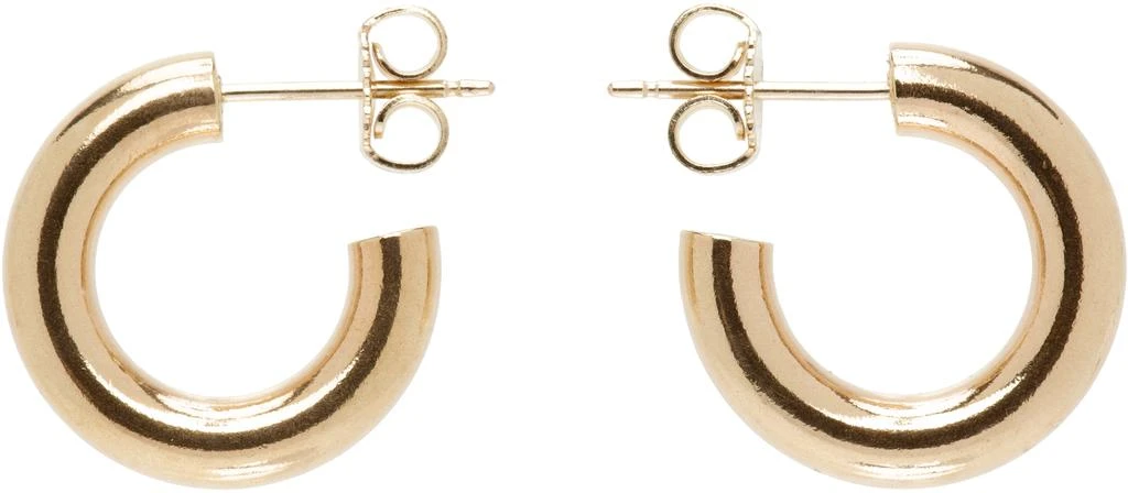 Laura Lombardi Gold Mini Curve Earrings 1