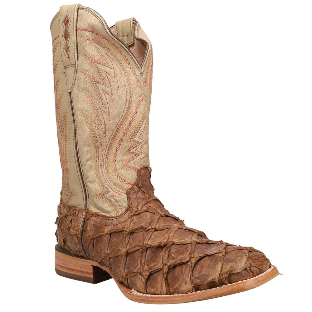 Durango Exotic Tobacco Pirarucu Western Square Toe Cowboy Boots 2