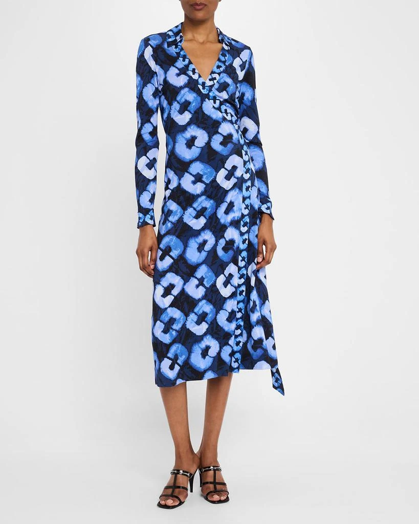 Diane von Furstenberg Abigail Geometric-Print Silk Midi Wrap Dress 2