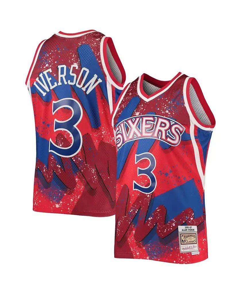 Mitchell
Ness Men
s Allen Iverson Red Philadelphia 76ers Hardwood Classics 1996 Hyper Hoops Swingman Jersey 2