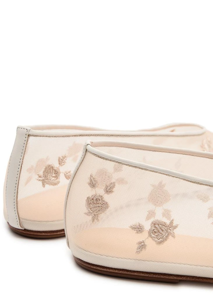 Magda Butrym Floral-embroidered mesh ballet flats 4