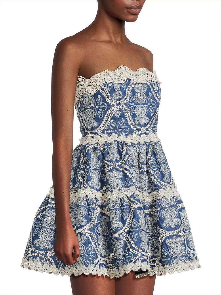 Waimari Time Adaline Embroidered Cotton Minidress 4