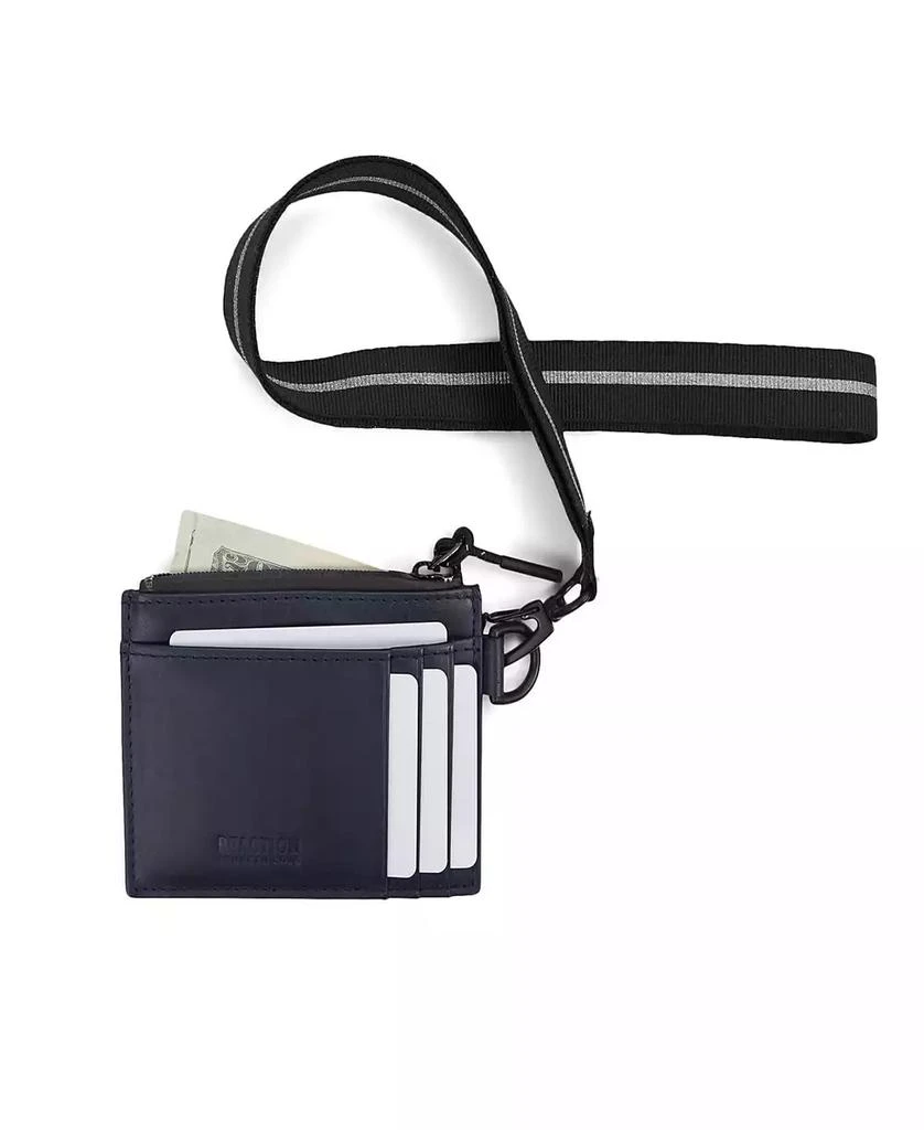 Kenneth Cole Men's Getaway Card Case Wallet with Removable Lanyard 2