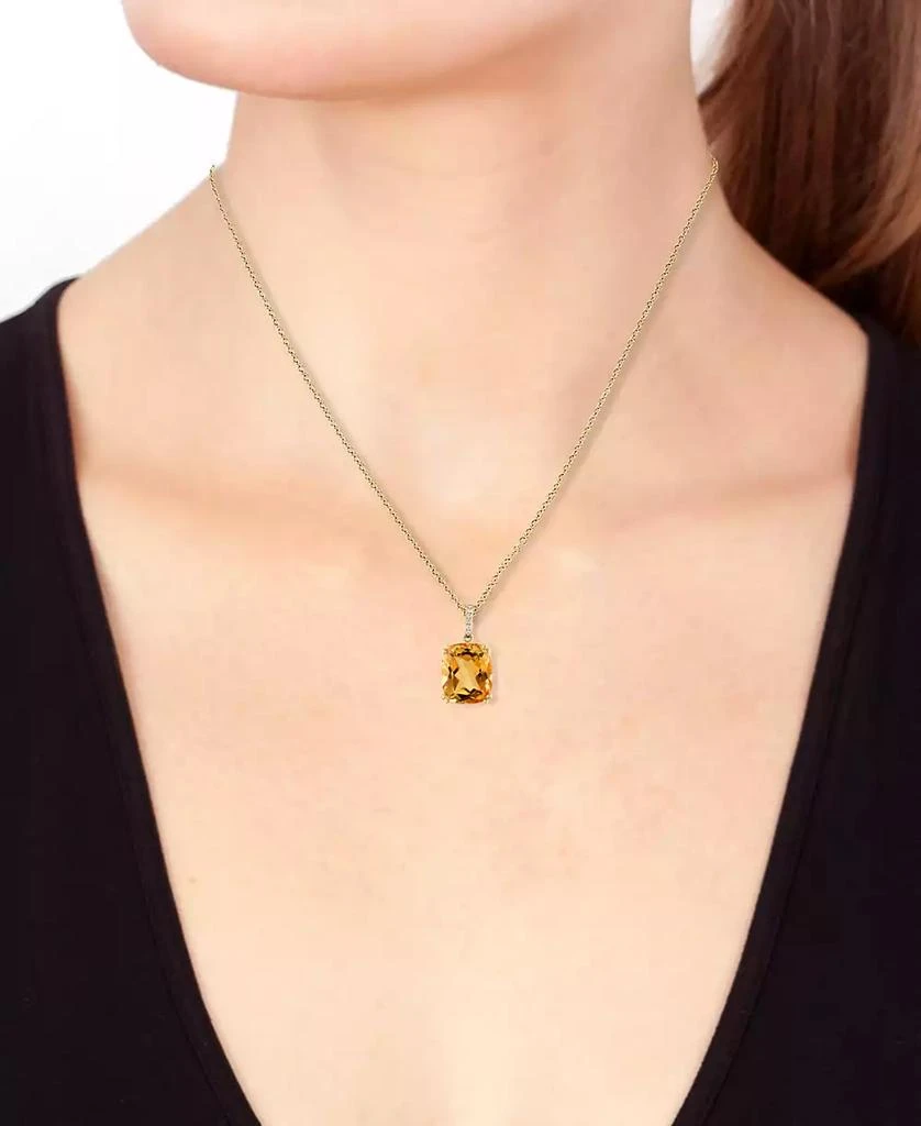 Effy EFFY® Citrine (5-1/2 ct. t.w.) & Diamond Accent 18" Pendant Necklace in 14k Gold 2