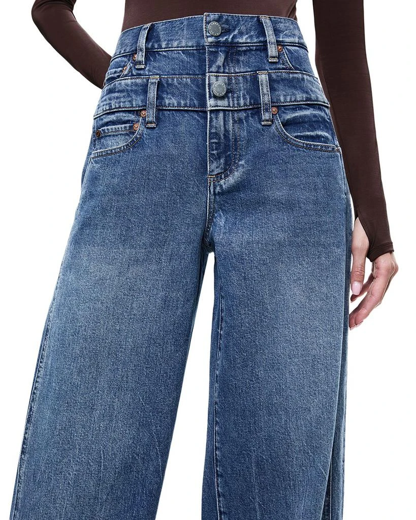 Alice + Olivia Double Waistband Jeans in Brooklyn Blue 2