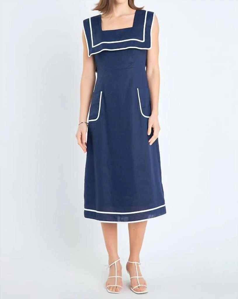 English Factory English Factory - Square Neckline Midi Dress 1