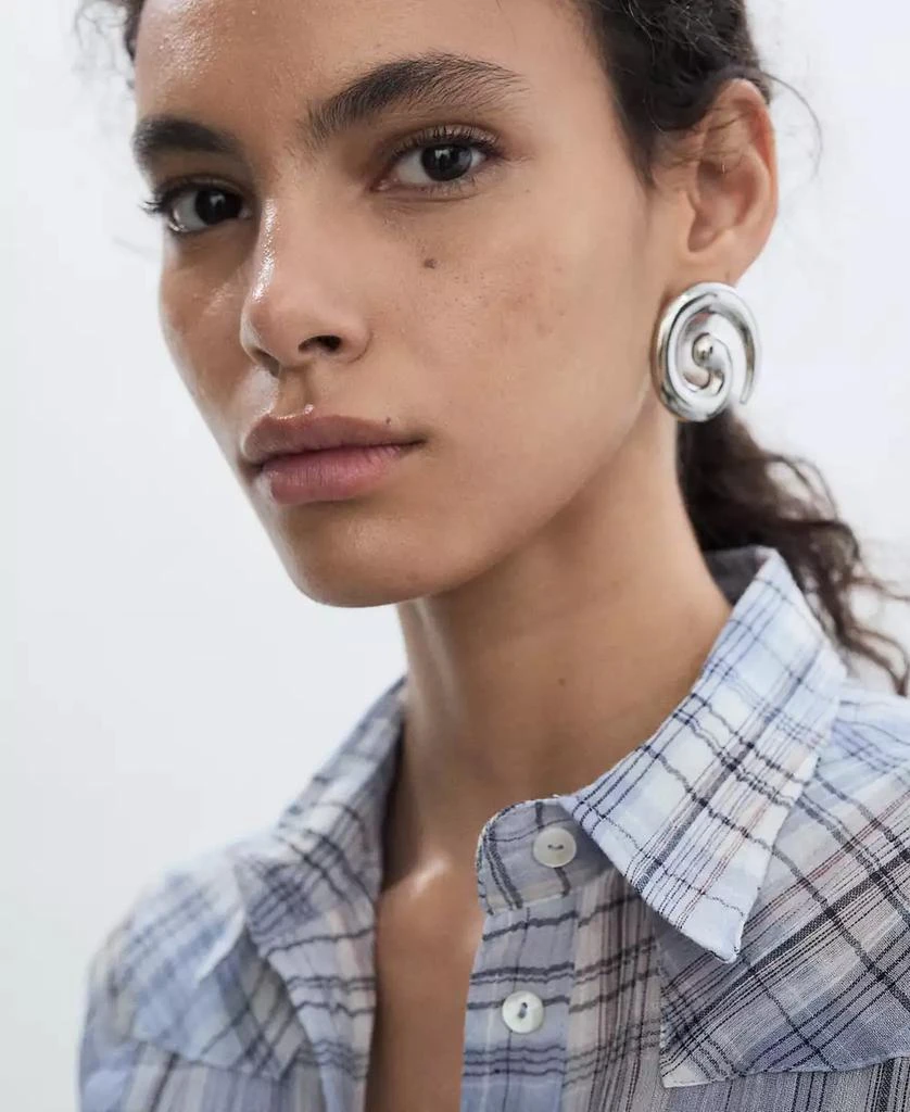Mango Women's Check Cotton Shirt 3