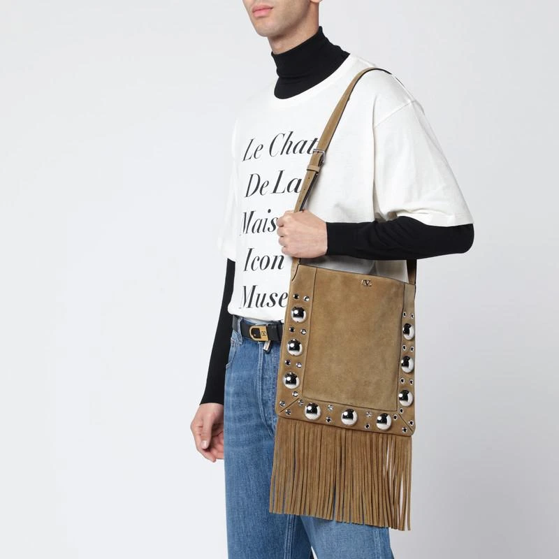 Valentino Beige Nellcôte bag in suede with fringes 2