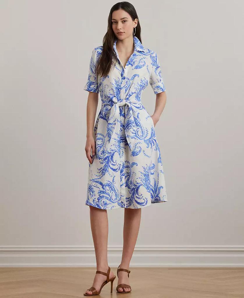 Ralph Lauren Ela Belted Stripe Cotton Shirtdress - Dresses
