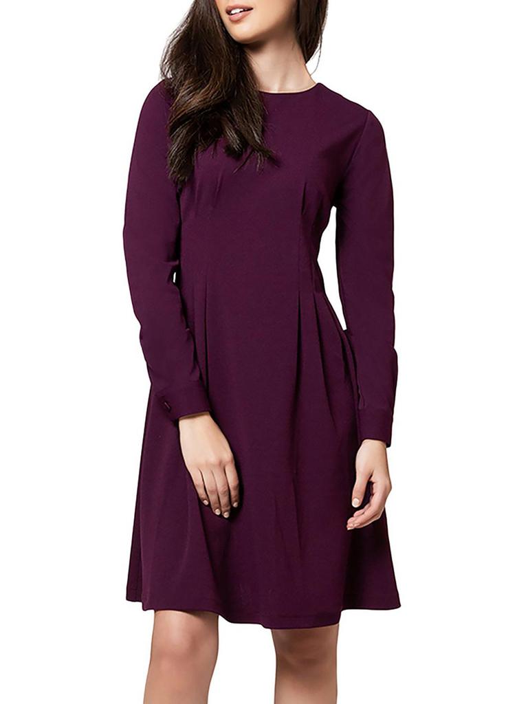 Leota Womens Pleated Midi Fit & Flare Dress