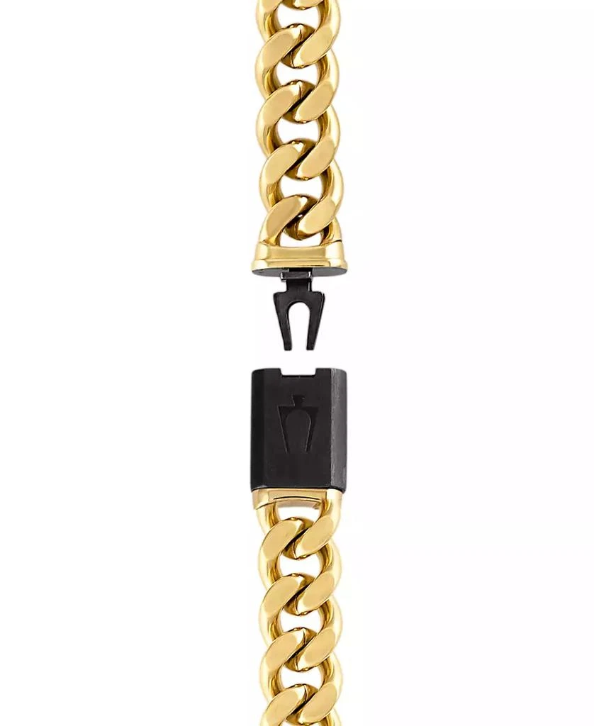 Bulova Men's Classic Curb Chain Bracelet in Gold-Plated Stainless Steel 2