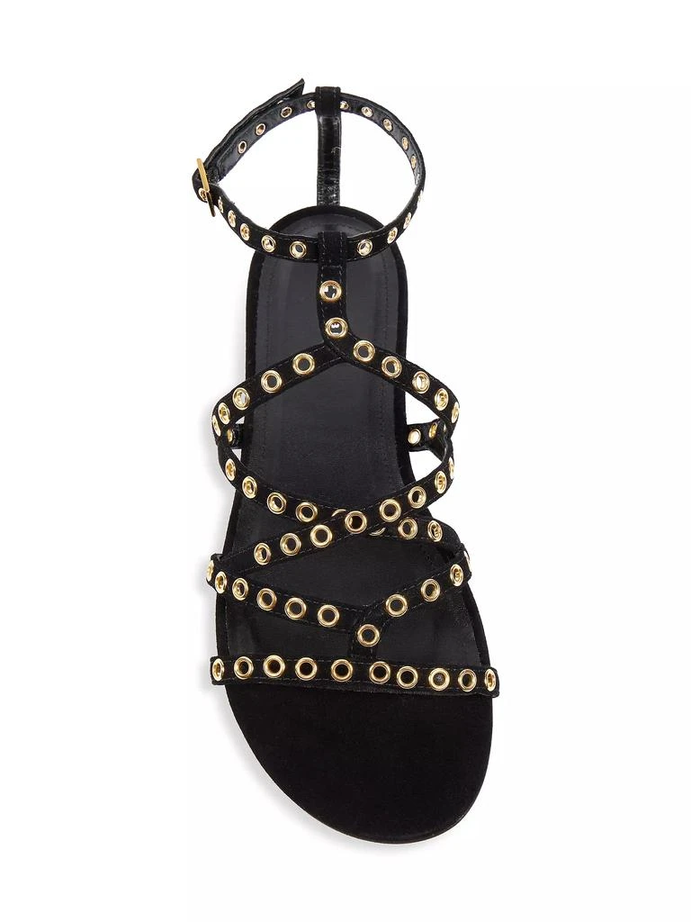 Isabel Marant Lipa Grommet Studded Suede Strappy Sandals 5