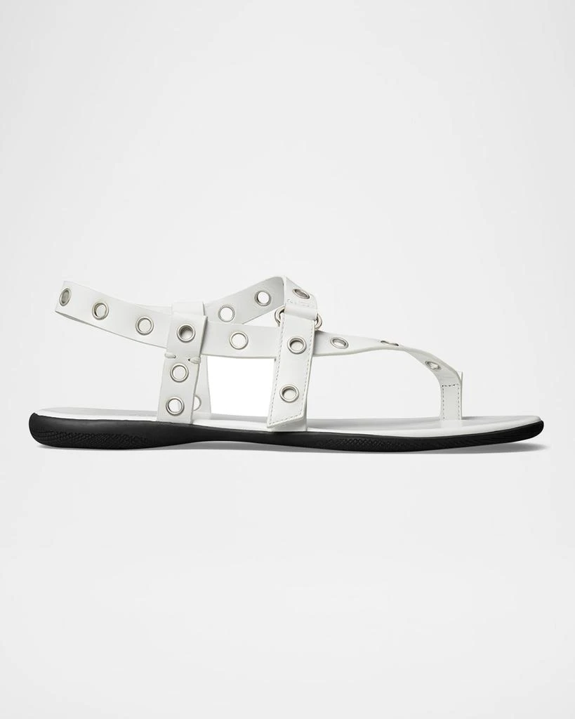 Tory Burch Leather Grommet Toe Ring Sandals 1