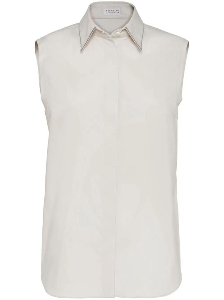 Brunello Cucinelli Brunello Cucinelli Sleeveless Shirt With `Shiny` Trim