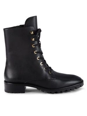 Stuart Weitzman Laine Leather Combat Boots 1