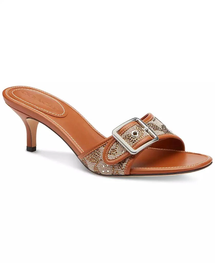 Coach Women's Margot Crystal Signature Jacquard Sandals Shoes