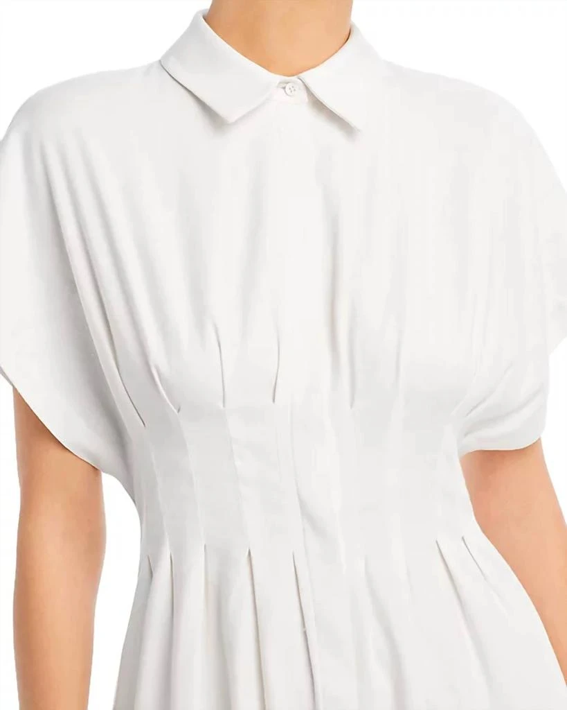 Alice + Olivia Alice + Olivia - Lilliana pleated linen-blend mini shirt dress 4