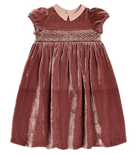 Bonpoint Blossom embroidered velvet dress 1