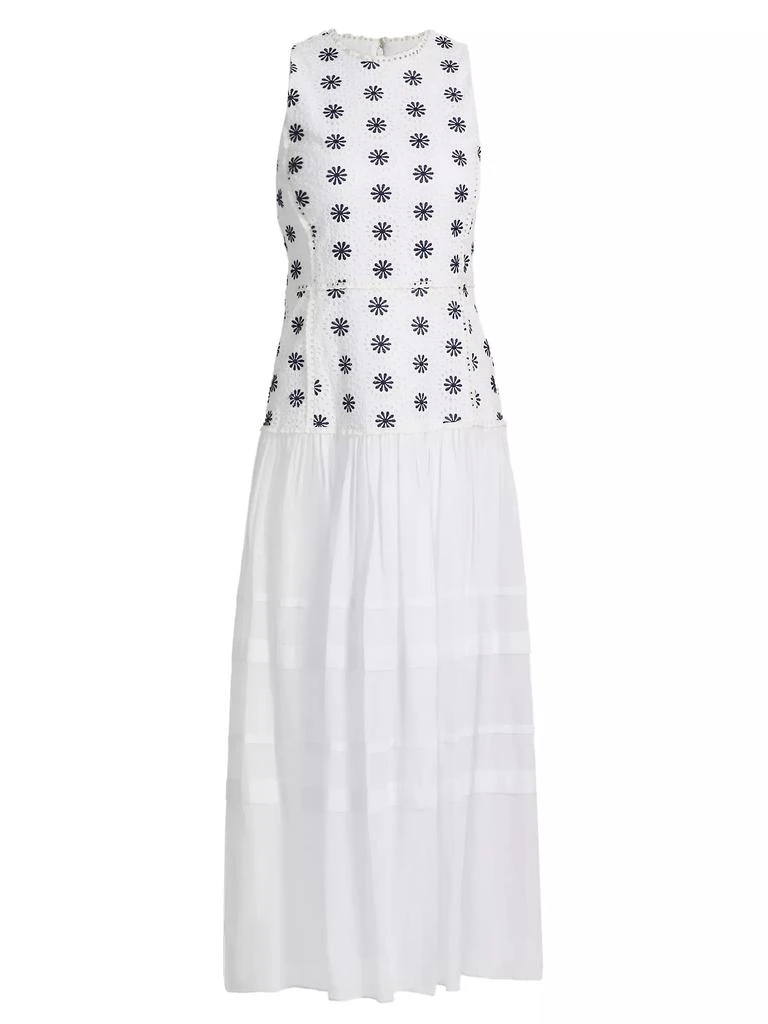 Tanya Taylor Rachel Floral Circle Eyelet Midi-Dress 1