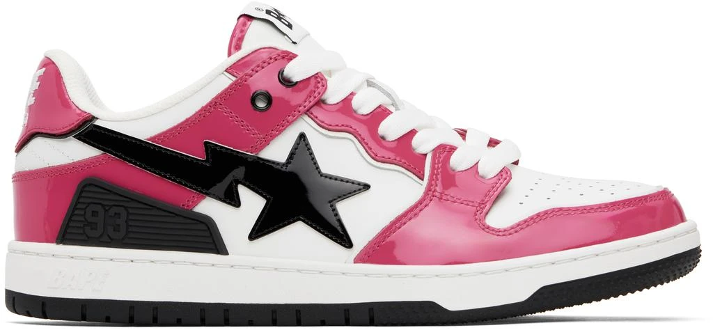 Bape Pink & White Sk8 Sta #2 Sneakers 1