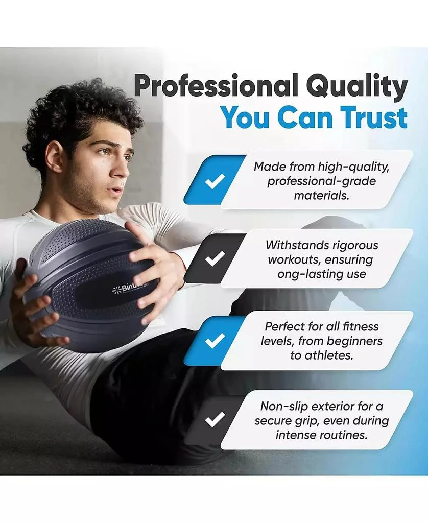 Bintiva Textured Slam Ball Kit - Black 3