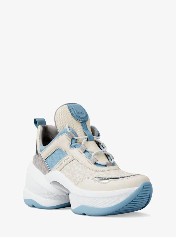 Michael Kors Olympia Mixed-Media Trainer 1