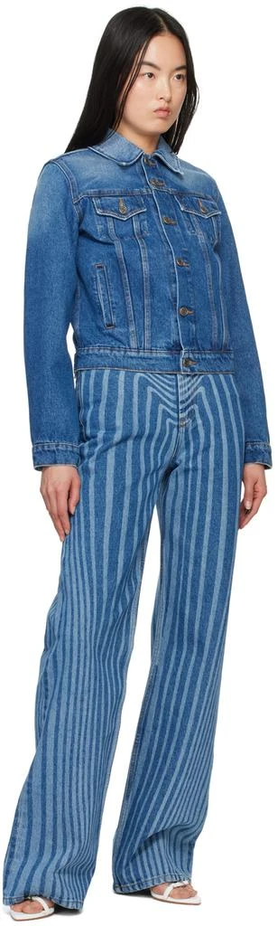 Jean Paul Gaultier Blue Laser Printed Jeans 4
