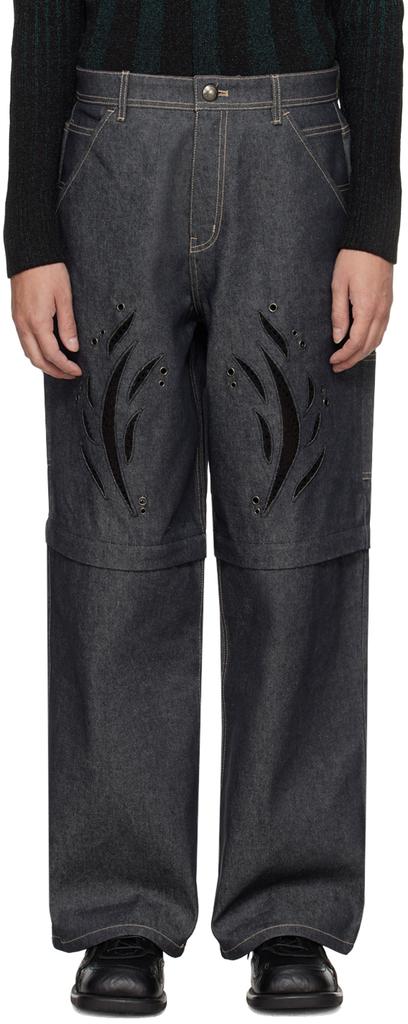【ANDERSSON BELL】 RODEO CARPENTER WIDE JEANS BLACK Black Rodeo Carpenter Wide Jeans by Andersson Bell on Sale