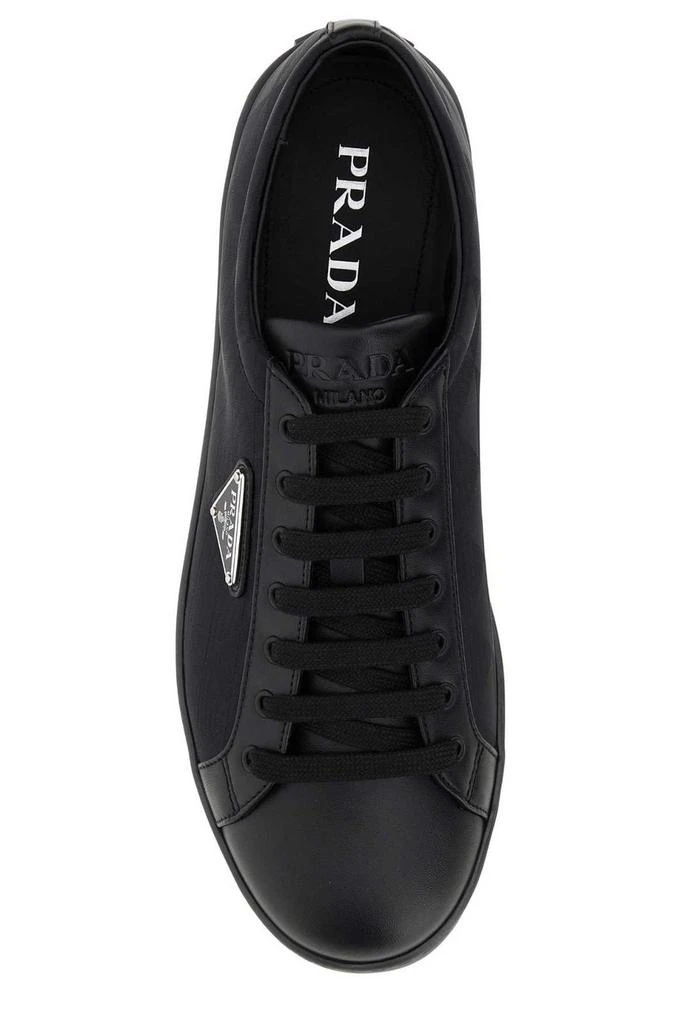 Prada Prada Triangle-Logo Round-Toe Lace-Up Sneakers 3