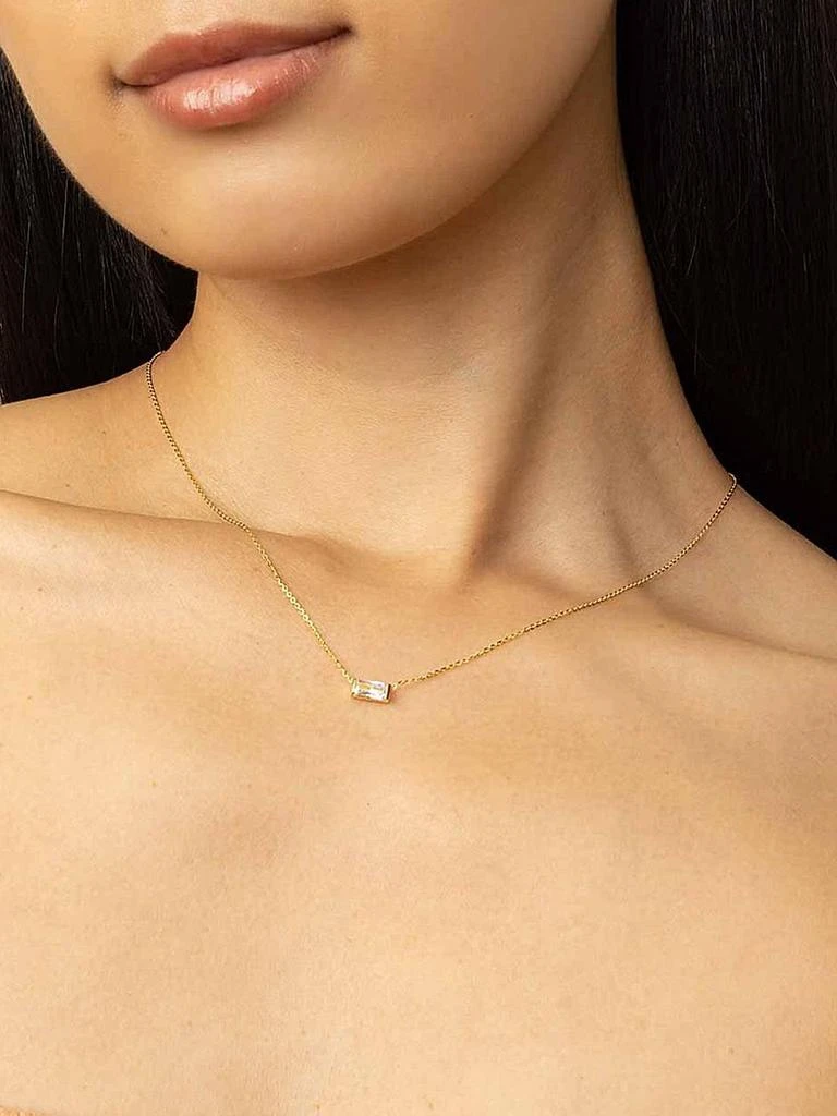 Oradina 14K Yellow Gold Fresco Baguette Bold Pendant Necklace 5
