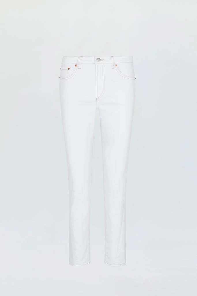 Pistola Denim Riley Mid Rise Girlfriend - Le Blanc 5