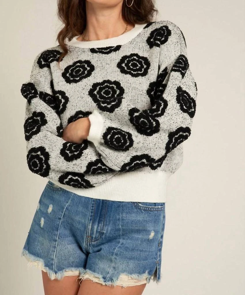 En Creme En Creme - Flower Pattern Sweater 1