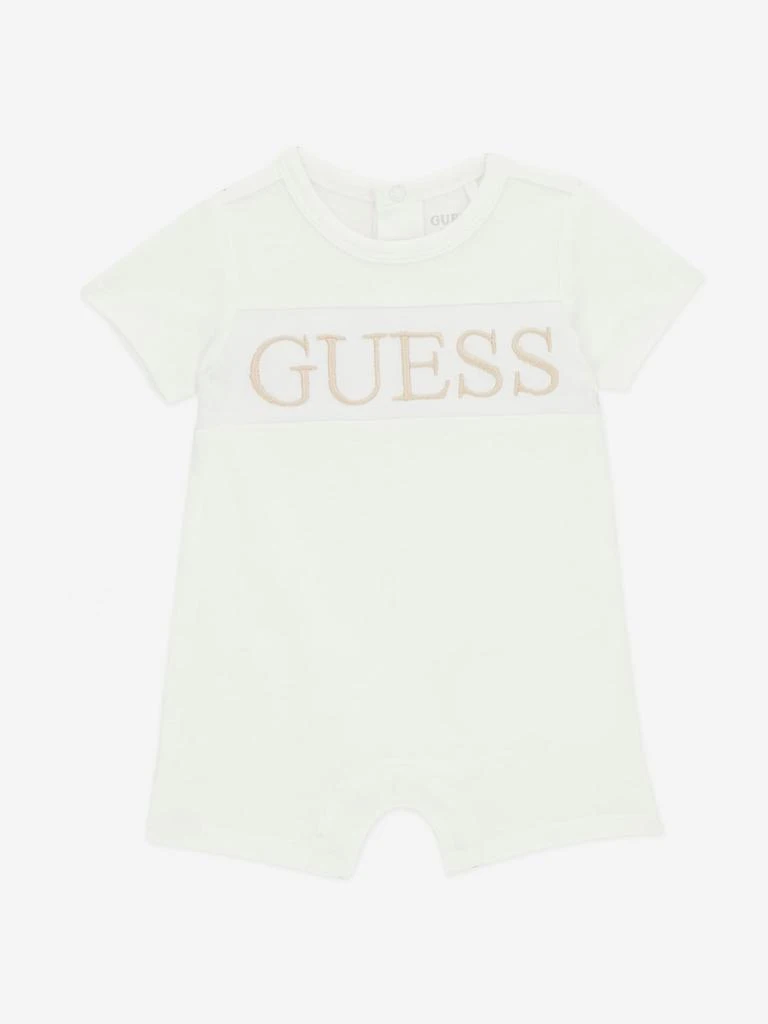 GUESS Guess Baby Logo Romper in Ivory