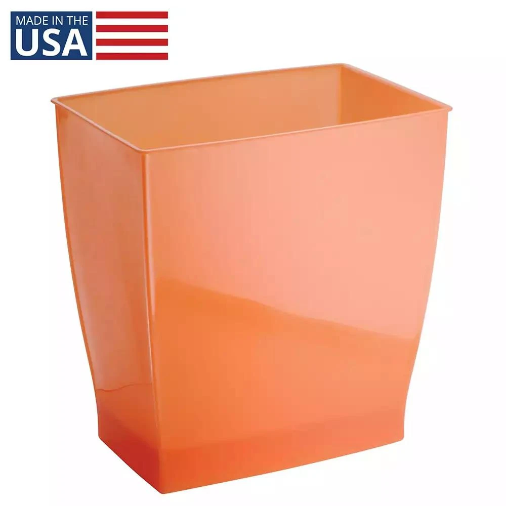 iDesign Rectangular Trash Can, 2.5 Gal. / 9.5 Liter, 2-Pack, Tango, Made in USA 4
