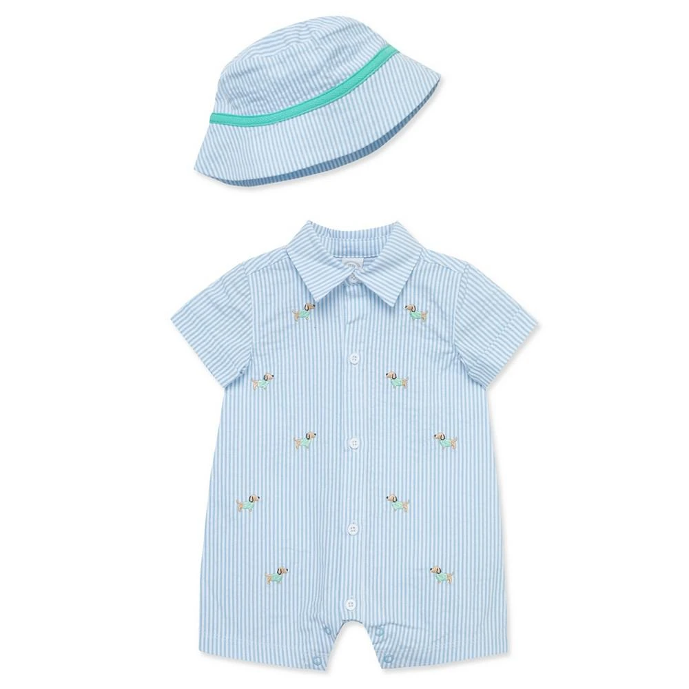 Little Me Baby Boys Puppies Romper with Hat 1