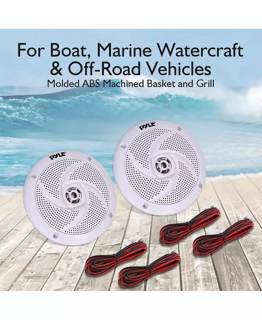 Pyle 5.25" Waterproof Rated Marine Speakers - Low-Profile Slim Style Speaker Pair, 180W 2