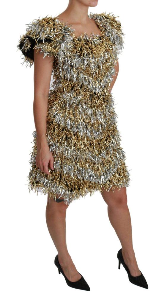 Dolce & Gabbana Dolce & Gabbana  Silver Gold Sheath Mini Shift Gown Dress