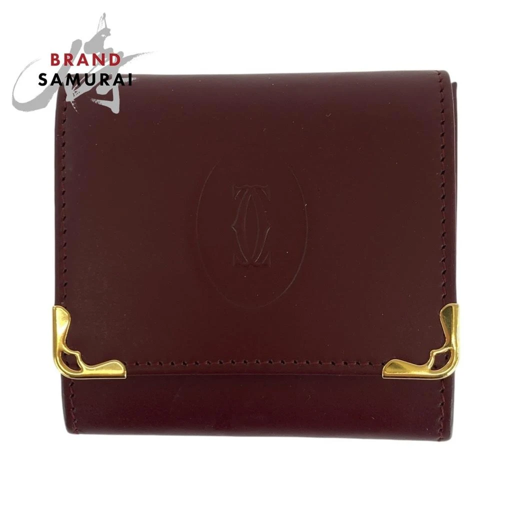 Cartier Cartier Wine Leather Coin Purse/Coin Case (Pre-Owned)