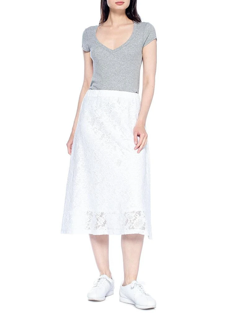 Wilt A-Line Lace Skirt Partial Lined Sheer Hem 2