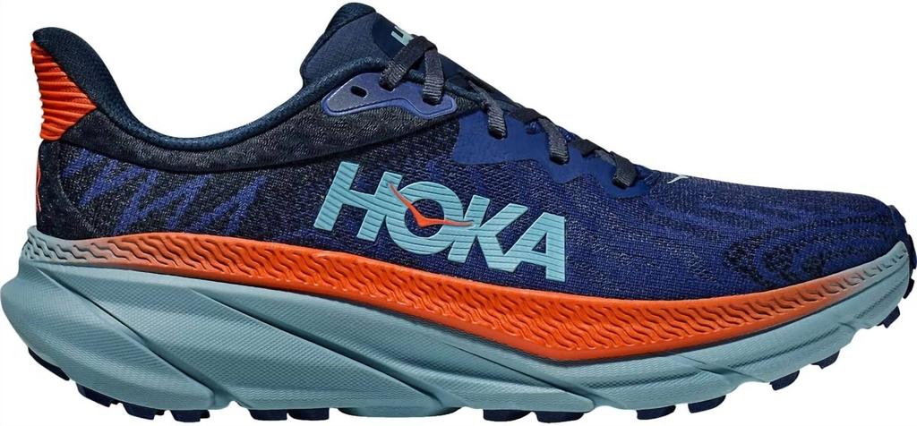 Hoka One One Men
s Challenger 7 Trail Runners In Bellwether Blue/stone Blue