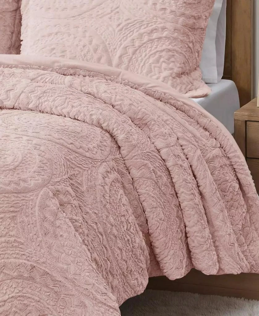 Macy's Arya Embroidered Medallion Faux Fur 3-Pc. Comforter Set 36