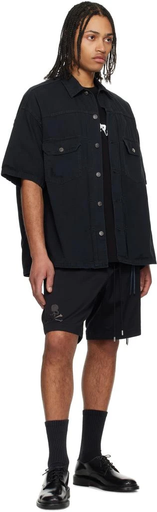 mastermind JAPAN Black Distressed Denim Shirt 4